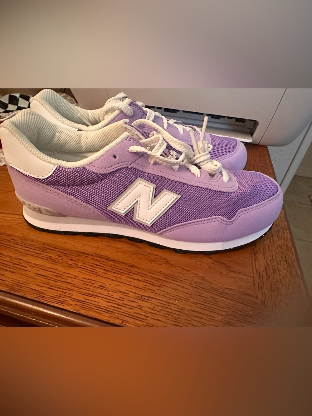 New Balance Purple Lace-Up Sneakers with White N Logo